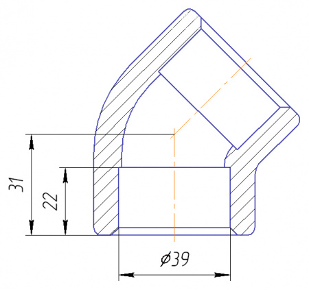 �������� Kalde 3212-elb-400045 45� 40 ��