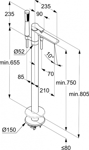 ��������� Kludi Zenta SL 485900565 ��� ����� � �����, ���������