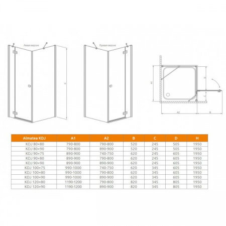 ������� ������ Radaway Almatea KDJ 90 ������ ������ R