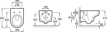 ������ ��������� Jacob Delafon Odeon Rive Gauche EDR102-00