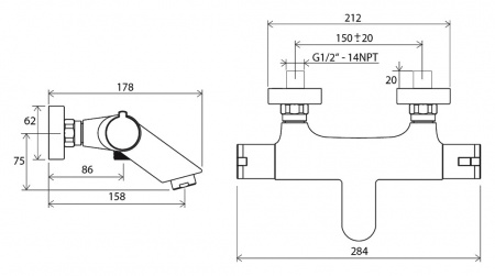 ��������� Ravak Termo 100 TE 022.00/150 ��� ����� � �����