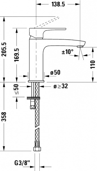 ��������� Duravit B.1 B11020002010 ��� ��������, ����