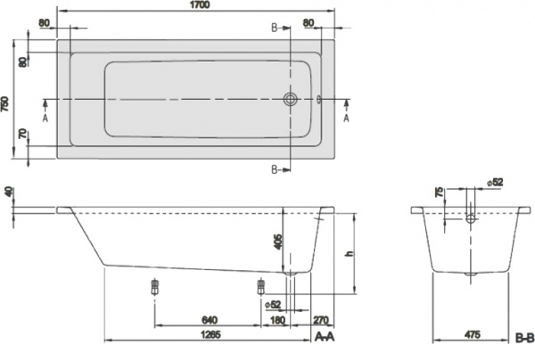 ��������� ����� Villeroy & Boch Targa Plus Solo UBA171NES2V01+U99740000 170�75, � �������