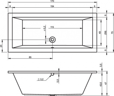 ��������� ����� Riho Lusso 170x75