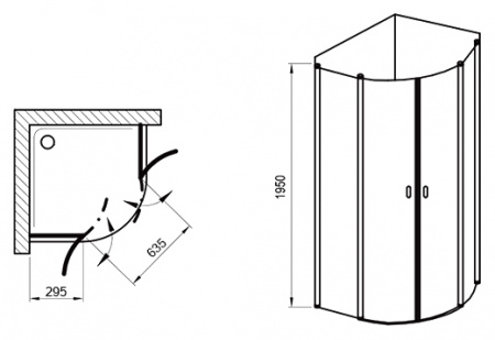 ������� ������ Ravak Chrome CSKK4-80 Transparent, ��������� �������