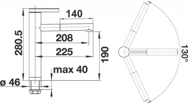 ��������� Blanco Linee-S Silgranit 518442 ��� �������� �����