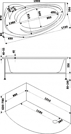 ��������� ����� Bas ������� �� �����12 � �/� 150x95 L + ��������