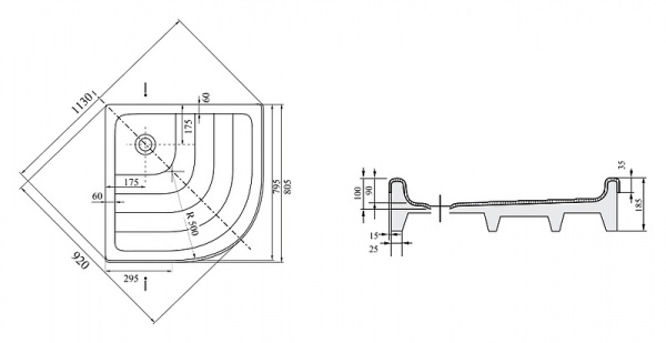 ������ ��� ���� Ravak Ronda-80 EX