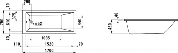��������� ����� Laufen Pro 2.3195.0.000.000.1 170x75