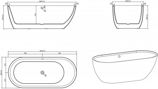 ��������� ����� BelBagno BB203-1800-830 180x80