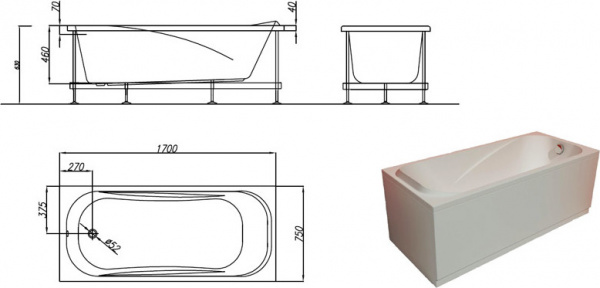 ��������� ����� Kolpa San String 5004-01 170x75
