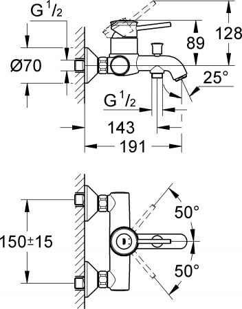 ������� �������� Grohe BauClassic 124404