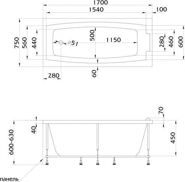 ��������� ����� Marka One Aelita 170x75, � ��������