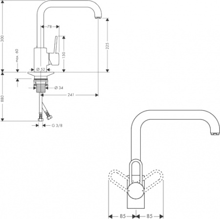 ��������� Axor Uno 14850000 ��� �������� �����