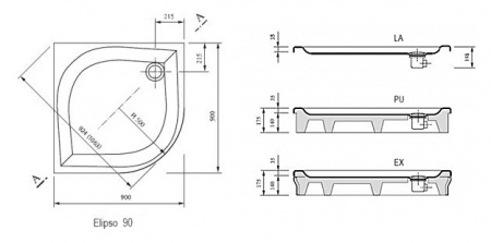������ ��� ���� Ravak ELIPSO-90 LA