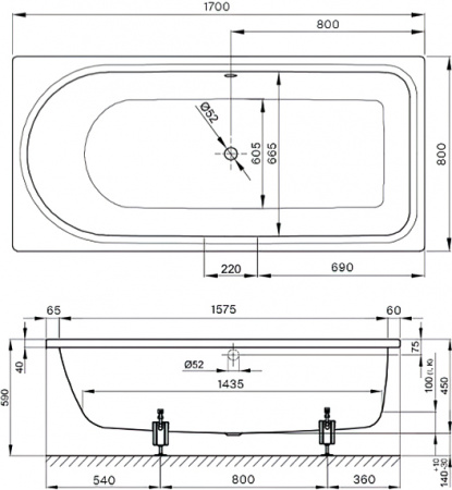 �������� ����� Bette Ocean 170�80 � �������������� ��������������� ���������, ������� �����