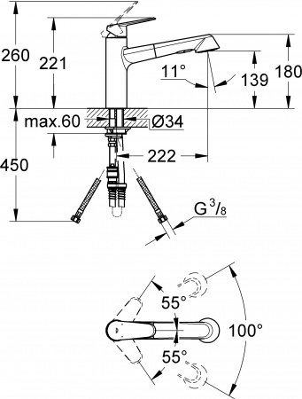 ��������� Grohe Eurodisc Cosmopolitan 32257002 ��� �������� �����