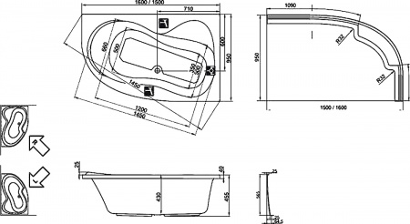 ��������� ����� Ravak Rosa 95 160x95 R � �������