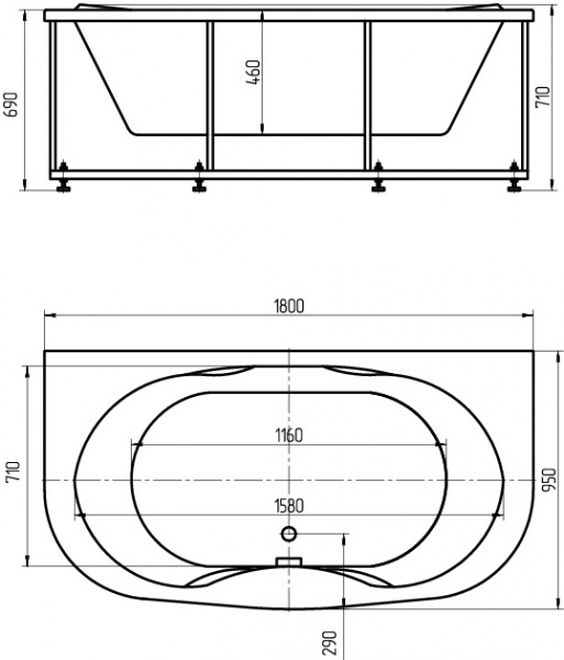 ��������� ����� ������� ������� MEL180-0000031 180x95 ��������� ������