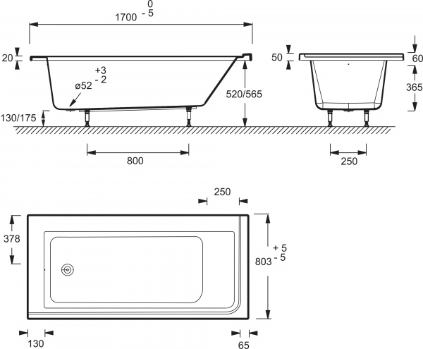 ��������� ����� Jacob Delafon Formilia 170x80 L