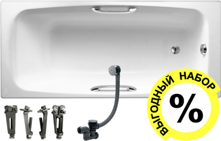 �������� ����� Jacob Delafon Diapason 170x75, � ������� + ����� � ����-�������