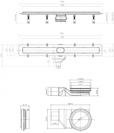   Pestan Confluo Frameless Line 750 black glass