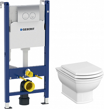 �������� ������ ��������� VitrA Valarte 7805B003-0075 + ������-������� � ����������� + ����������� Geberit Duofix Delta 458.124.21.1 3 � 1 � ������� �����, ����