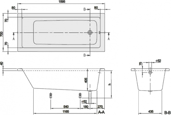 ��������� ����� Villeroy & Boch Targa Plus Solo UBA167NES2V01+U99740000 160�70, � �������