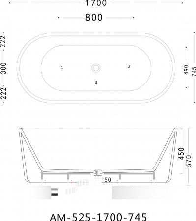 ��������� ����� Art&Max AM-525-1700-745 170x70