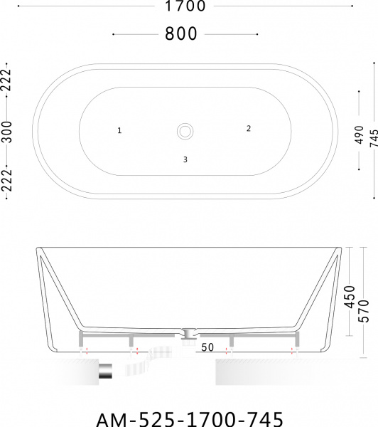 ��������� ����� Art&Max AM-525-1700-745 170x70