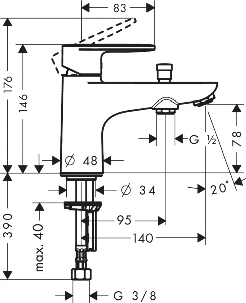 ��������� Hansgrohe Vernis Blend 71444000 �� ���� �����, ����