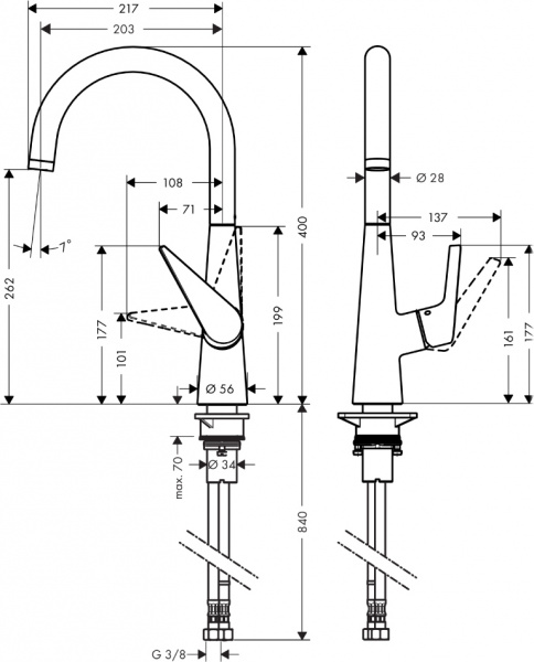 ��������� Hansgrohe Talis S 72810000 ��� �������� �����