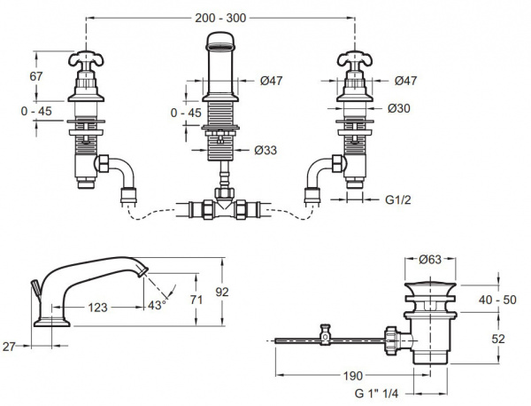 ��������� Jacob Delafon Cleo1889 E24306-CP ��� ��������