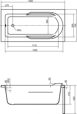 ��������� ����� Cersanit Santana 140x70 ������ �����