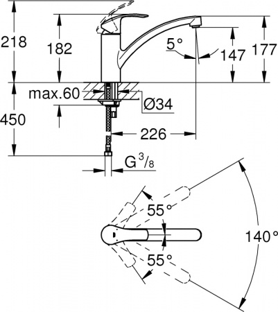 ��������� Grohe Eurosmart New 3328120E ��� �������� �����