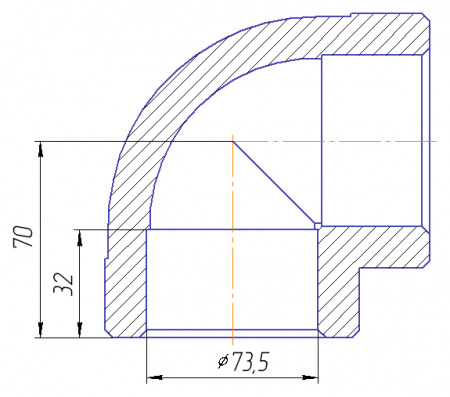 �������� Kalde 3212-elb-750000 90� 75 ��