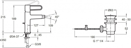 ��������� Jacob Delafon Odeon Rive Gauche E21033-BL-BL ��� ����