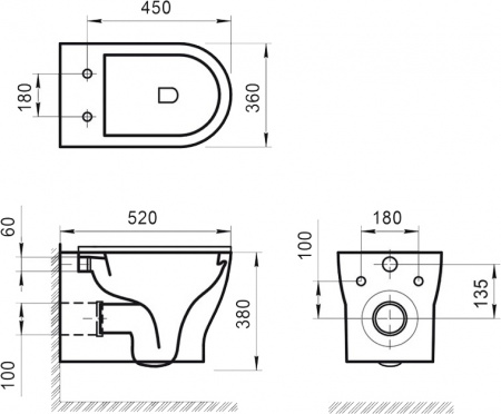 ��������  ������ ��������� BelBagno Kraft BB064CHR � ������� + ������� ����������� AlcaPlast AM101/1120-4:1RS M71-001