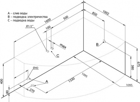 ��������� ����� Aquanet Jamaica 00205503 160x100 R � ��������