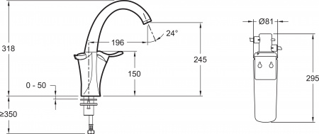��������� Jacob Delafon Carafe E18865-CP ��� �������� �����
