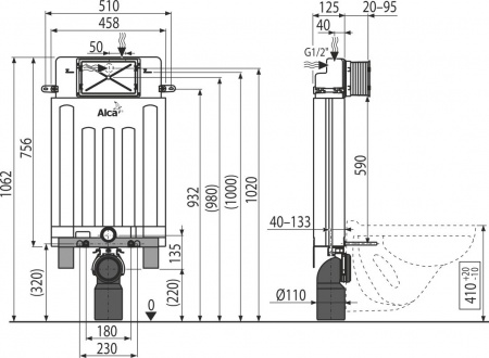 ������� ����������� ��� �������� AlcaPlast Alcamodul AM100/1000