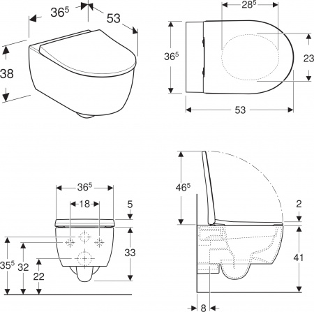 ������ ��������� Geberit iCon 500.784.01.1 � �������� � ������������� ������� � �����������