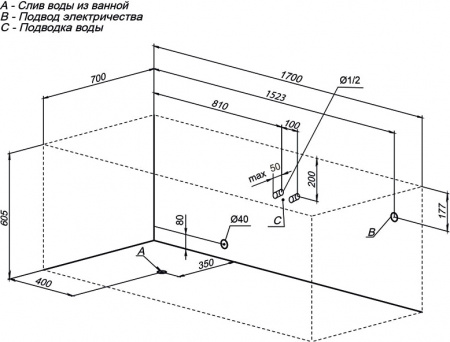 ��������� ����� Aquanet Tessa 242925 170x70 � ��������