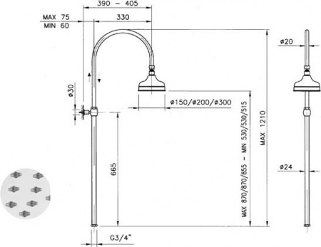 ������� ������ Nicolazzi Classic Shower 5712WS CR 30
