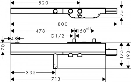 ��������� Axor Uno 45420820 ��� ����� � �����, ����������� ������