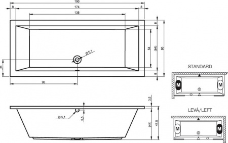 ��������� ����� Riho Lusso 190x80
