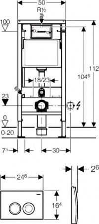 ������� ����������� ��� �������� Geberit Duofix UP100 458.103.00.1 + ������ ����