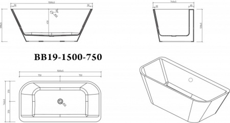 ��������� ����� BelBagno BB19-1500-750 150x70