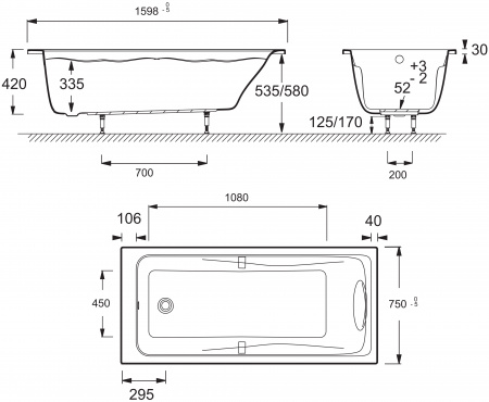 ��������� ����� Jacob Delafon Odeon up 160x75 + ����-�������