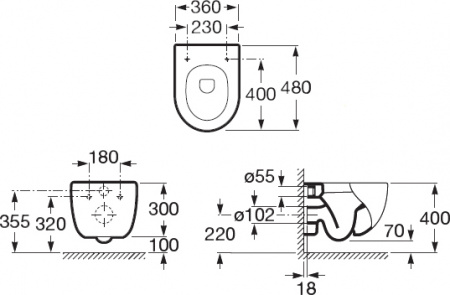 ��������  ������� ����������� ��� �������� Geberit Duofix Delta 458.124.21.1 3 � 1 � ������� ����� + ���� ��� ������� ���������� Roca Meridian 3462480